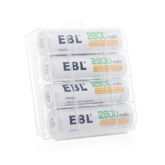 EBL 4 Pack 1.2V AA Size 2800mAh Rechargeable battery - Ni-MH NiMH Batteries