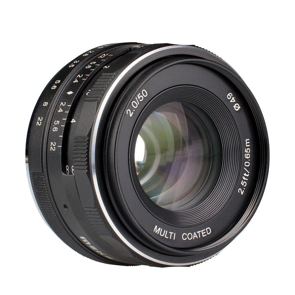 Meike 50mm f/2.0 Fixed Manual Focus Lens for Sony E Mount