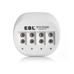 EBL 4 Bay Lithium Battery Charger for 9V Li-On Rechargeable Batteries LiOn 9 volts Camera Commons PH