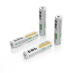 EBL 4 Pack 1.2V AAA Size 800mAh Rechargeable battery - Ni-MH NiMH Camera Commons PH