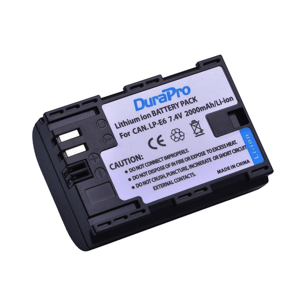 2 pcs DuraPro Canon LP-E6 Rechargeable Battery for Canon DSLR Cameras