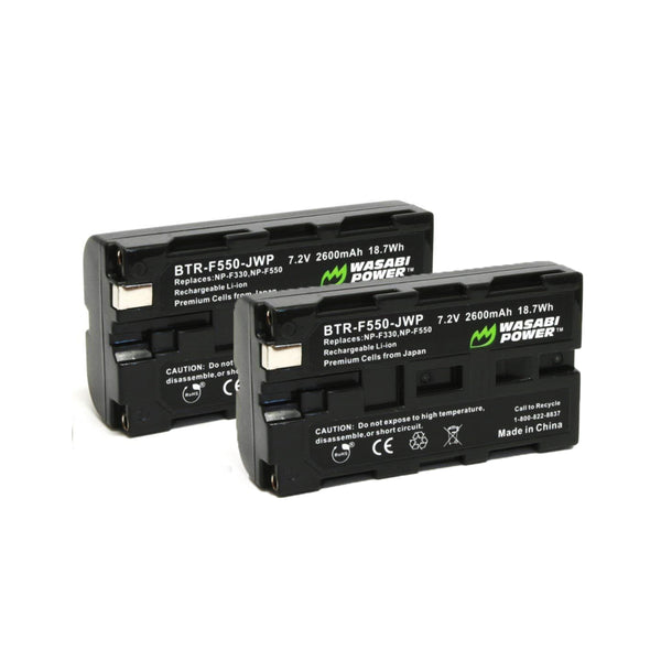 Wasabi Power Battery NP-F550 (2-Pack) and Charger for Sony NP-F330, NP-F530, NP-F550, NP-F570 and CN-160, CN-216, CN126 Series NP550