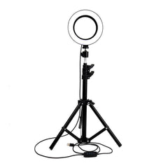 RL02 16cm Portable Table LED Ring Light with Stand / Photography Beauty Lighting Vlogging