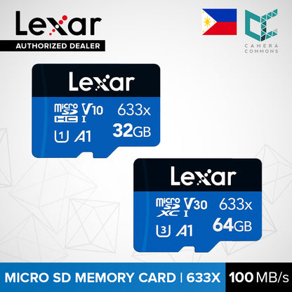 Lexar Professional 633x microSDHC microSDXC UHS-I A1 Micro SD Card Solo (32gb, 64gb)