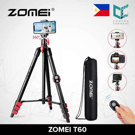 Zomei T60 Phone Tripod Portable Lightweight Aluminum with Universal Cell Phone Holder Carry Bag Remote Shutter