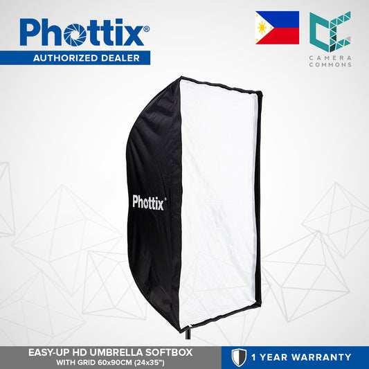 Phottix Easy Up HD Umbrella Softbox with Grid 60x90cm 24x35 Inches PH82494