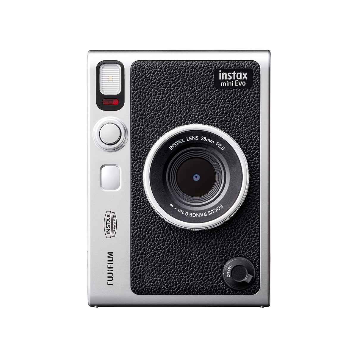 FUJIFILM Instax Mini Evo Hybrid Instant Camera Black and Brown with Mini Glossy Instant Film Sheets Direct Printing