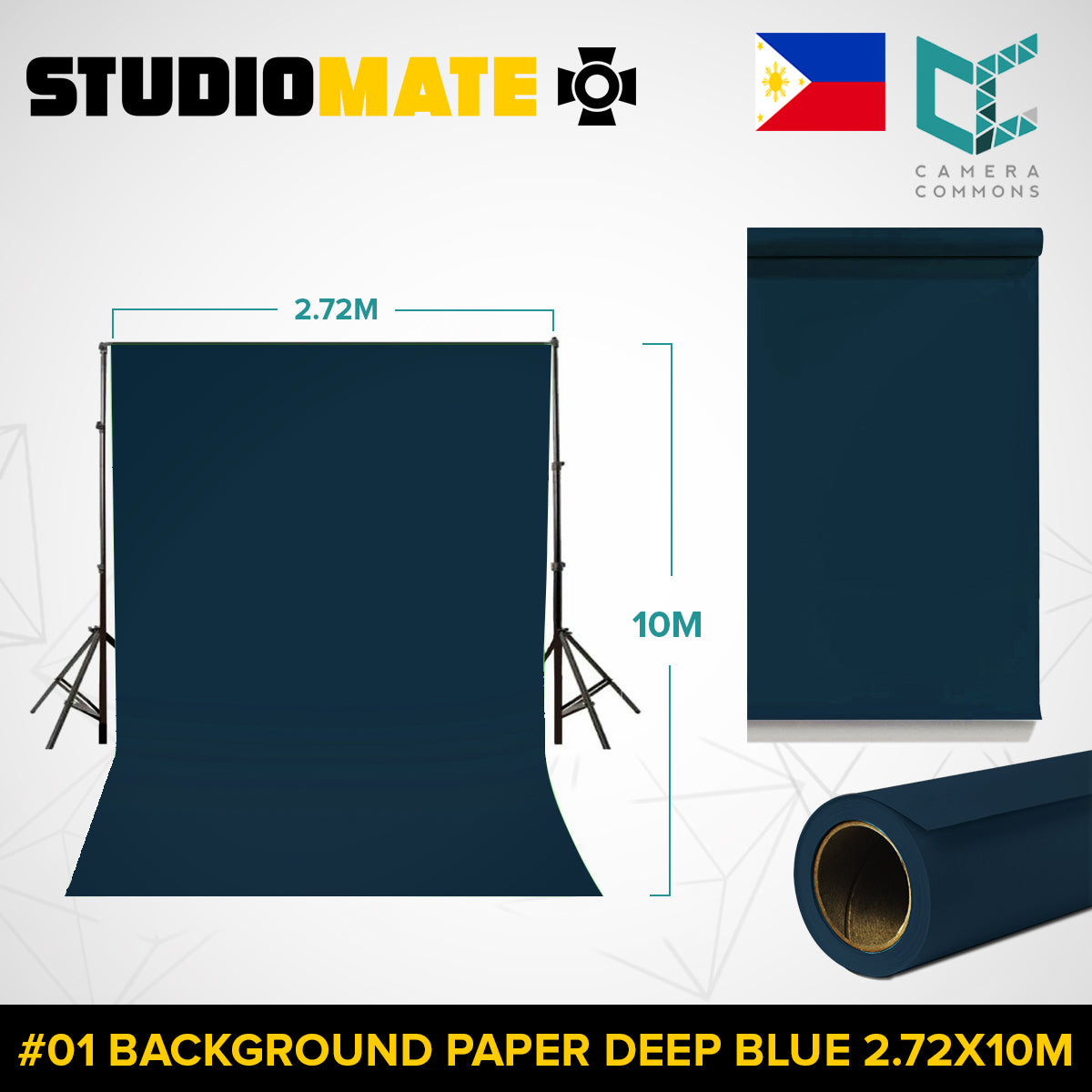 Studiomate Seamless Photography Videography Backdrop Background Paper 2.72x10m / 8.92x32 ft Studio Equipment