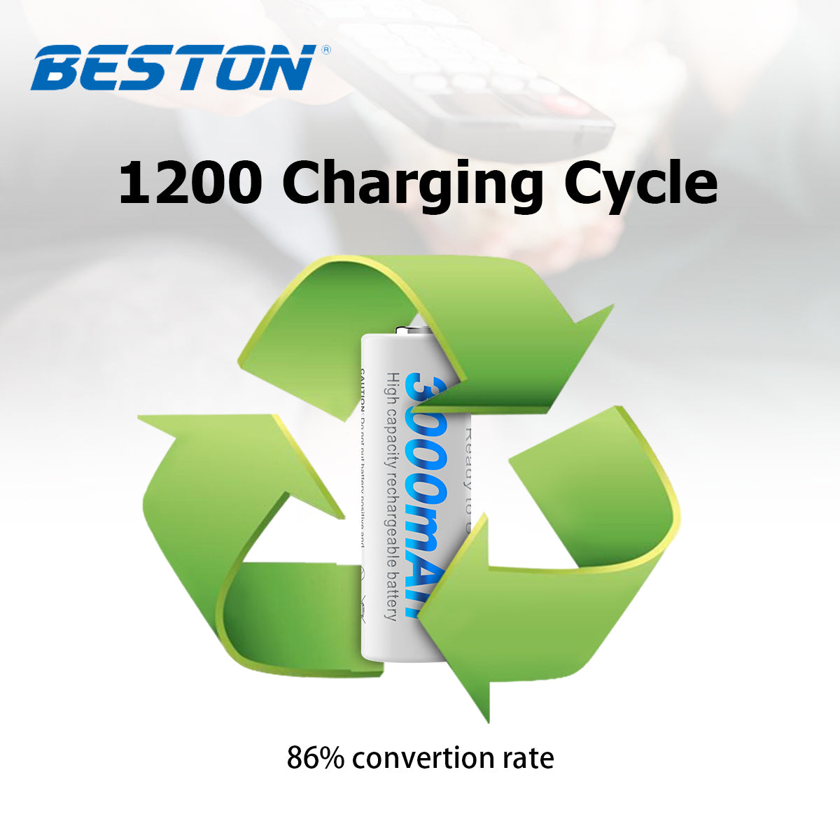 Beston 3000mAh Rechargeable Battery NiMH AA 1.2V High Capacity 1pc 2pcs 4pcs 8pcs 12pcs