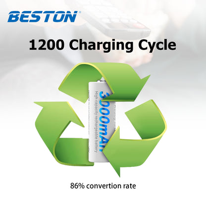 Beston 3000mAh Rechargeable Battery NiMH AA 1.2V High Capacity 1pc 2pcs 4pcs 8pcs 12pcs