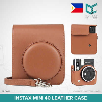 Leather Case Bag Cover Plain Colors for Fujifilm Instax Mini 40 Instant Film Camera PU Leather