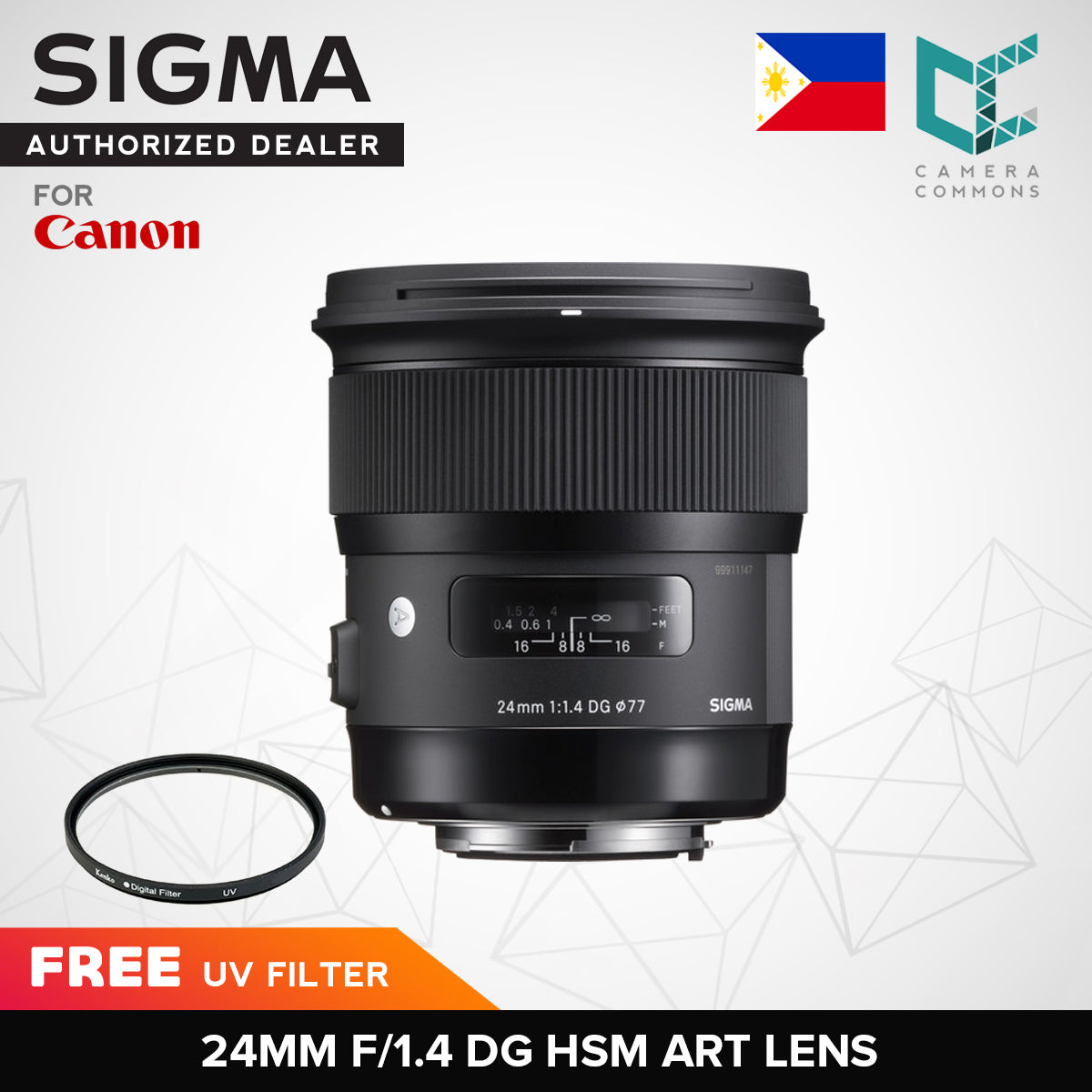 Sigma 24mm f/1.4 DG HSM Art Lens for Canon EF