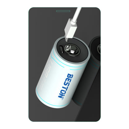 Beston 1pc Type D Size 1.5V Li-ion 6000mwh Type C Rechargeable Lithium Battery DLC-40 with Cable