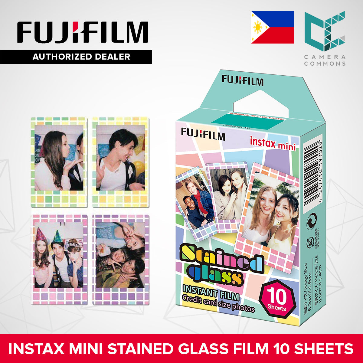 FUJIFILM Instax Mini Instant Film Multi-Color Pastel Gradient Macaron Black Contact Sheet Lavender Blue Pink Photo Slide 10 Sheets