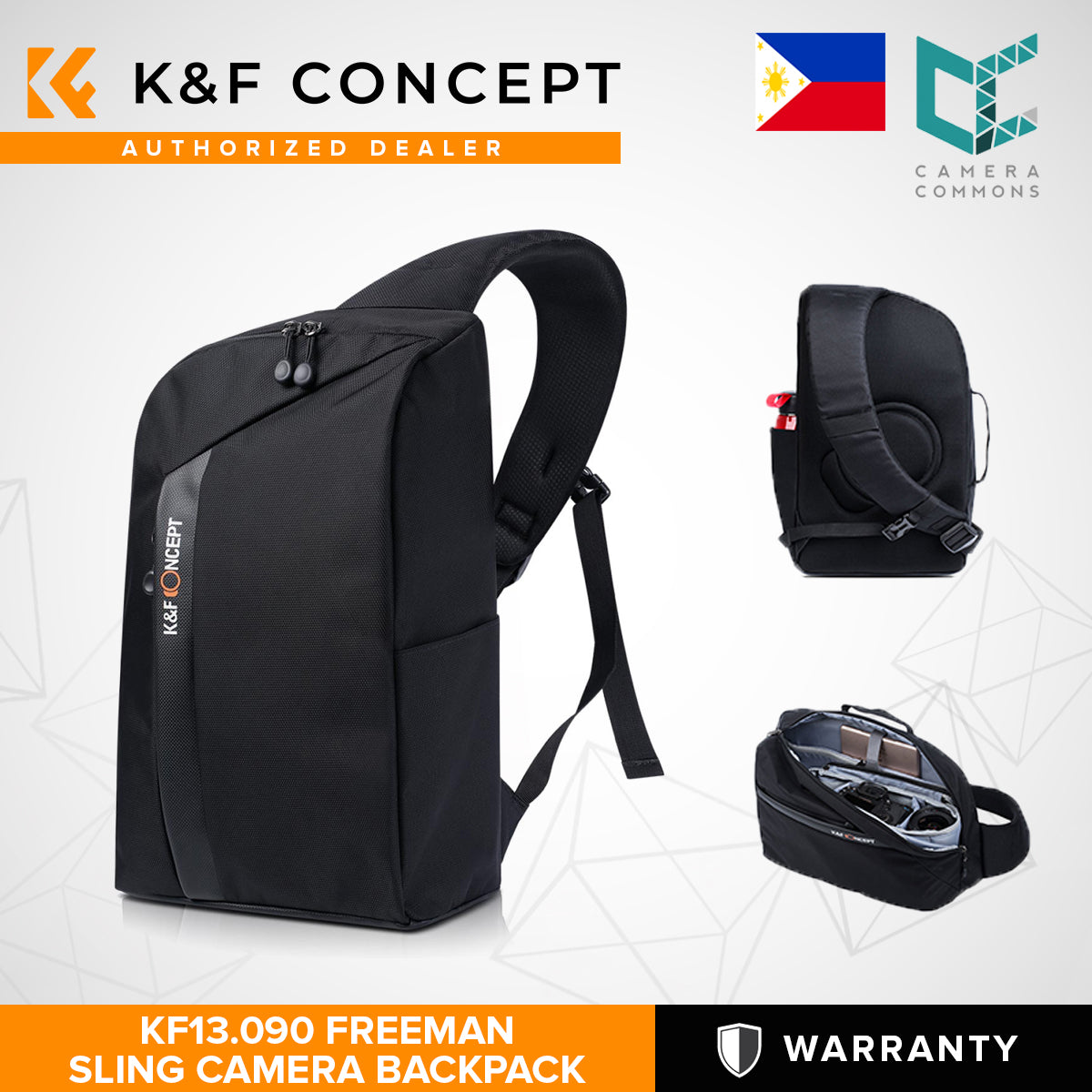 K&F Concept Freeman Series Travel DSLR Sling Camera Backpack for DSLR Mirrorless Camera Travel Photography Bag - KF13.090 FREEMAN