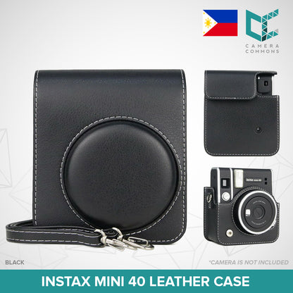 Leather Case Bag Cover Plain Colors for Fujifilm Instax Mini 40 Instant Film Camera PU Leather