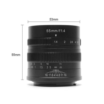 7artisans 55mm f/1.4 II Photoelectric Manual Focus Lens for Sony E Mount Camera