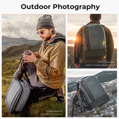 K&F Concept Nylon Large DSLR Camera Backpack for Travel Outdoor Photography fit Canon Nikon for DSLR Mirrorless Camera Travel Photography Bag - KF13.044 PASSENGER