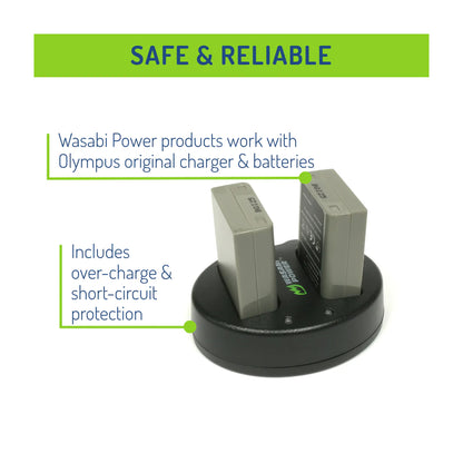 Wasabi Power BLS-5 BLS-50 PS-BLS5 Dual Kit Battery Charger for Olympus Cameras BLS5