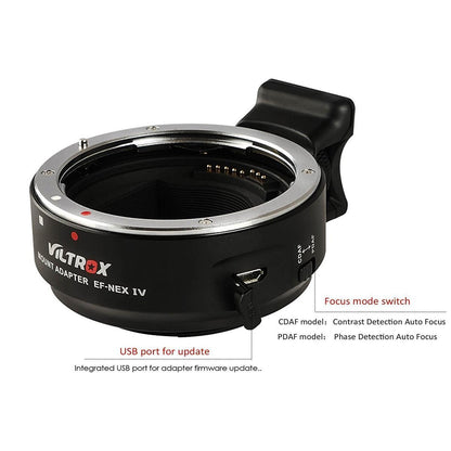 Viltrox EF-NEX IV Lens Mount Adapter for Canon EF-Mount Lens to Select Sony E-Mount Cameras