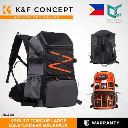 K&F Concept Torque Black Professional DSLR Camera Backpack with Laptop Compartment | KF13.107