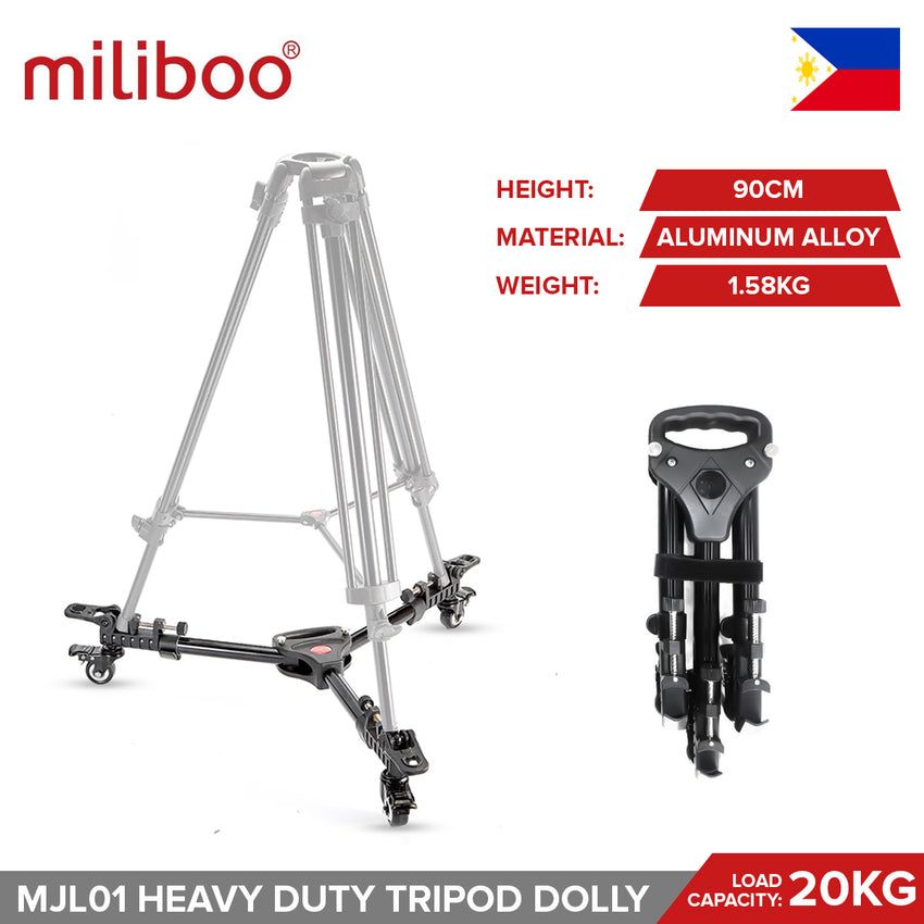 Miliboo MJL01 Heavy-Duty Tripod Universal Dolly with Rubber Wheels