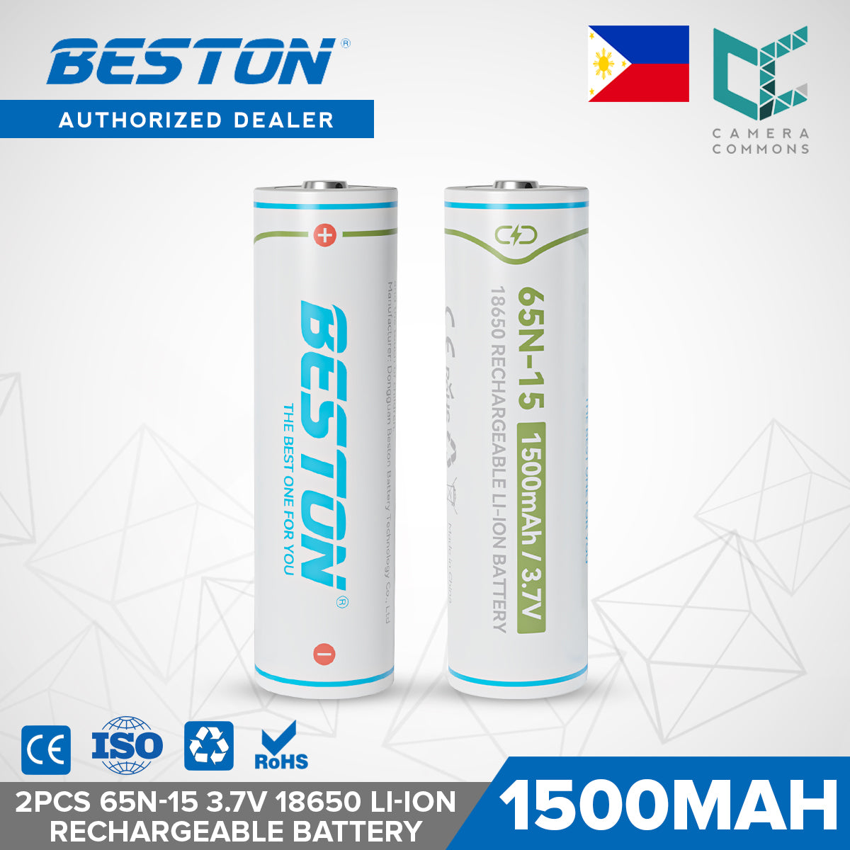Beston 18650 Rechargeable Lithium Li-ion Battery 65N-12 65N-15 65N-18 1200mah 1500mah 1800mah Flashlight