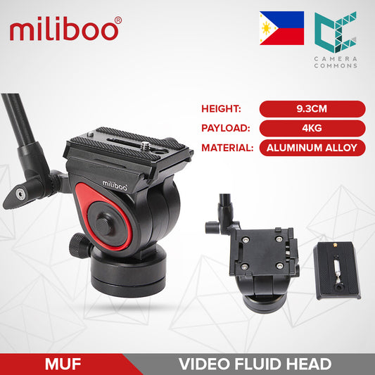 Miliboo MUF Video Fluid Head Aluminum Alloy 360 Degrees Panning for Tripod