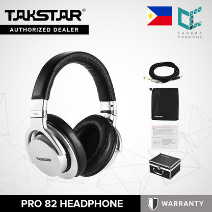 Takstar PRO 82 Professional Studio Dynamic Monitor Headphone Audio Equipment Black Silver