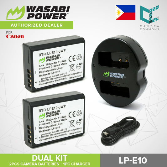 Wasabi Power LP-E10 Dual Kit Battery Charger for Canon Cameras LPE10