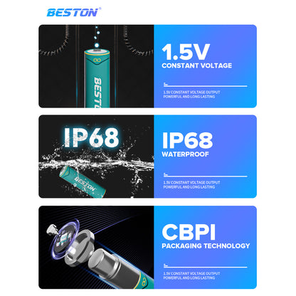 Beston AA1000 LR06 AA 1.5V 3600mwh Rechargeable Lithium Ion Battery Li-ion