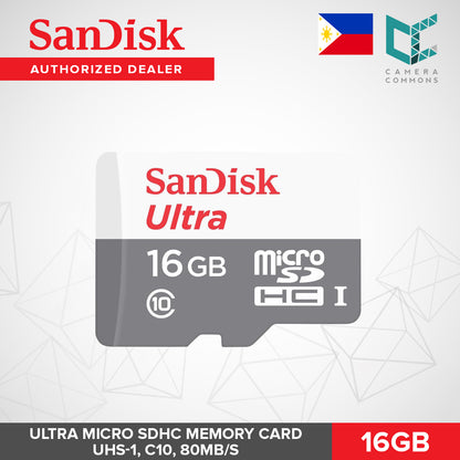 SanDisk Ultra Micro SDHC SDXC Memory Card microSDHC UHS-1 C10 80MB/s 16GB 32GB 64GB 128GB 256GB