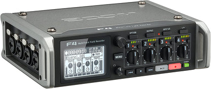 Zoom F4 Professional Field Recorder/Mixer, Audio for Video, 24-bit/192 kHz Recording, 8 Channel Recorder