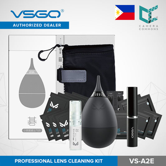 VSGO NEW 2020 Professional Lens Cleaning Kit VS-A2E Air Blower Pouch Microfiber Wipes Brush Cotton