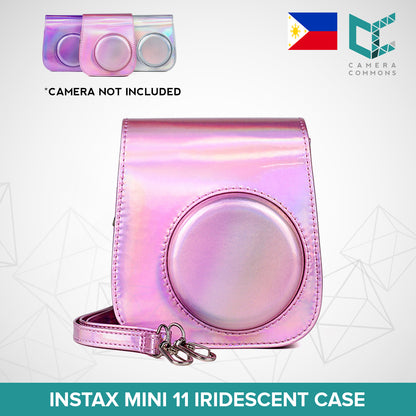 Leather Iridescent Shiny Case Cover Pouch Protector Plain Colors for Fujifilm Instax Mini 11 Camera