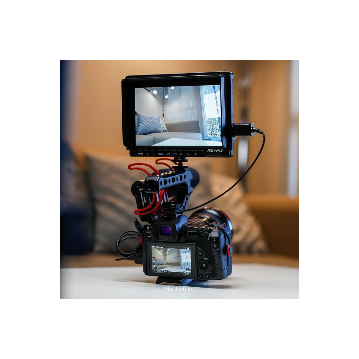 FEELWORLD FW759 7" IPS HDMI On-Camera Monitor with Sunshade and HDMI Lock 7 inches