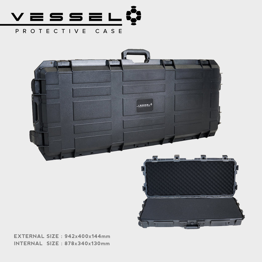 VESSEL VS9034 37" Tactical Trolley Waterproof Long Hard Case with Wheels for Digital Equipment Weapons Equipment Rifles Guns