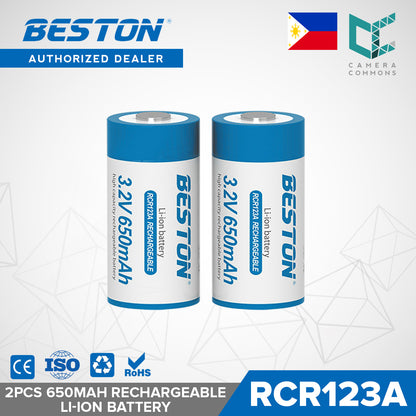 Beston RCR123A 650mah Li-ion Rechargeable Battery 3.2V 2.08Wh