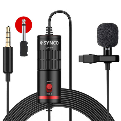 Synco Lav-S6 Omnidirectional Lavalier Microphone Mic