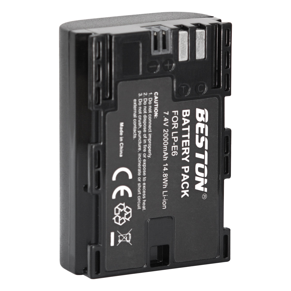 BESTON 2PCS LP-E6 2000mAh 7.4V 14.8Wh Li-ion Camera Battery for Canon LPE6