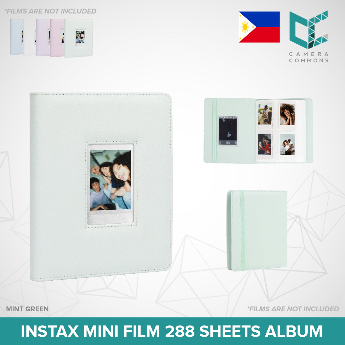 CLEARANCE Caiul 288 Sheets Mini Photo Album Hollow Iridescent Silver Pink