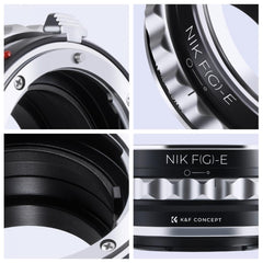 K&F Concept Nikon (G/F/AI/AIS) Lenses to Sony E Mount Camera Adapter NIKF(G)-E