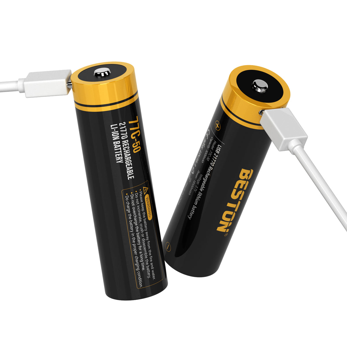 Beston 1pc Fast charge 21700 TYPE C 3.7v 5000mah Lithium-Ion 18500mWh Rechargeable Battery