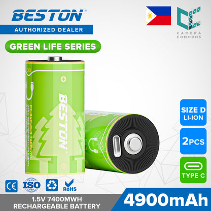 Beston Green Life Series AA AAA C D 9V 16340 18650 Li-ion Rechargeable Battery Type C