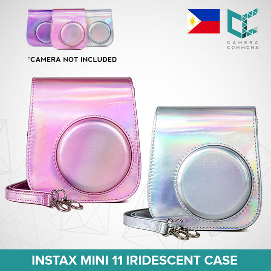 Leather Iridescent Shiny Case Cover Pouch Protector Plain Colors for Fujifilm Instax Mini 11 Camera