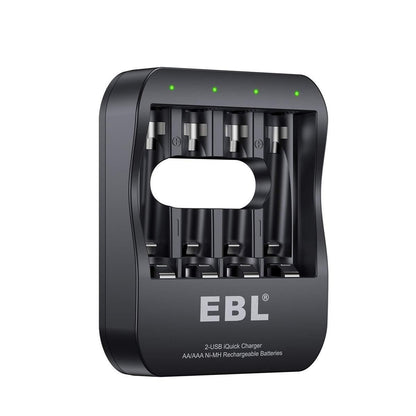 EBL 4 Bay Smart Battery Charger for AA AAA Ni-MH Rechargeable Batteries NiMh Camera Commons PH
