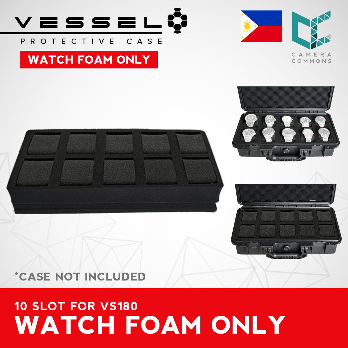 VESSEL Watch Case Organizer Storage Hard Cases with Foam for Watches