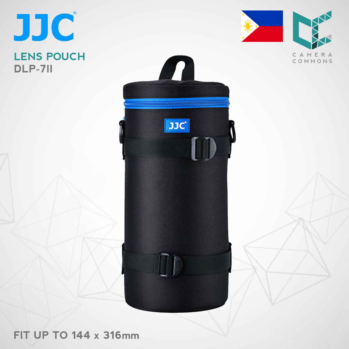 JJC DLP-1II Water Resistant Deluxe Lens Pouch with Shoulder Strap for Canon, Nikon, Sony, Fujifilm, Samsung, Tamron, Leica lenses (DLP-1II, DLP-2II, DLP-3II, DLP-4II, DLP-5II, DLP-6II, DLP-7II)