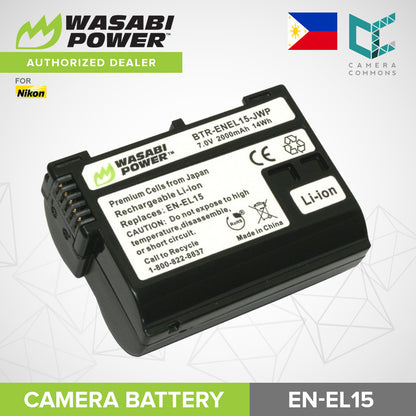 Wasabi Power EN-EL15 1pc Rechargeable Battery for Nikon Cameras ENEL15