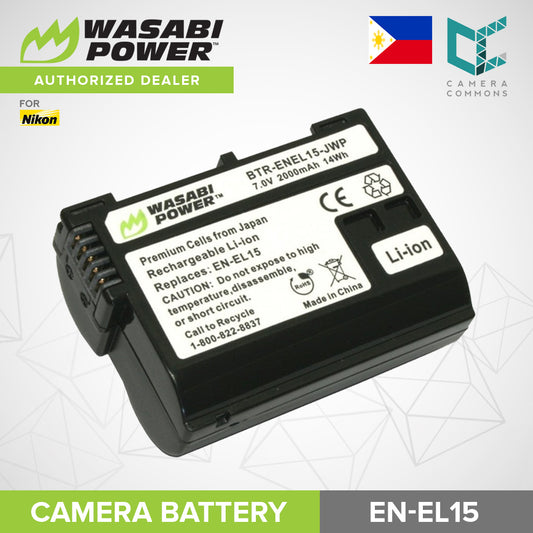 Wasabi Power EN-EL15 1pc Rechargeable Battery for Nikon Cameras ENEL15